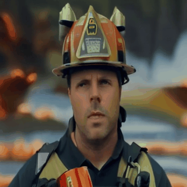 A_firefighter_standing_in_front_of_a_burning_forest_captured_with_a_dolly_zoom_9365597.gif