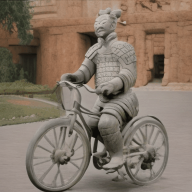 A_Terracotta_Warrior_is_riding_a_bicycle_past_an_ancient_Chinese_palace_166357.gif