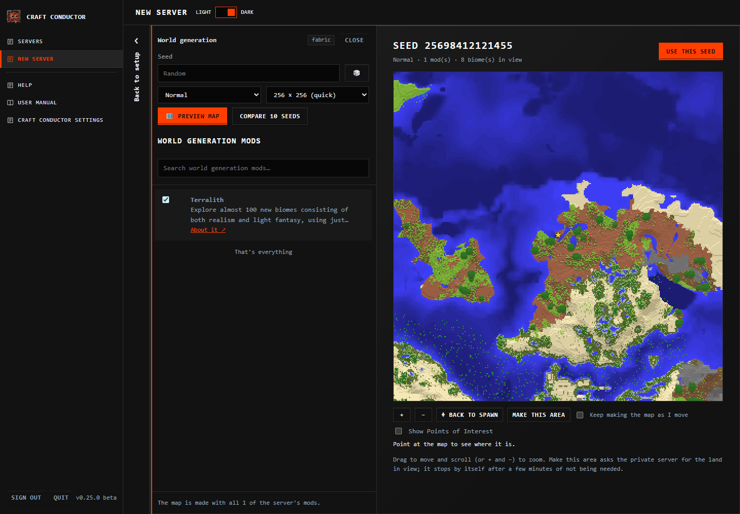 World generation & map preview: a clean map, points of interest hidden