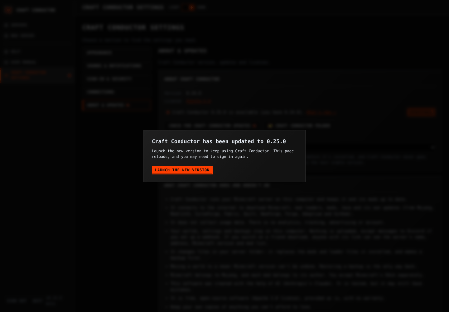 Another browser is offered the new version