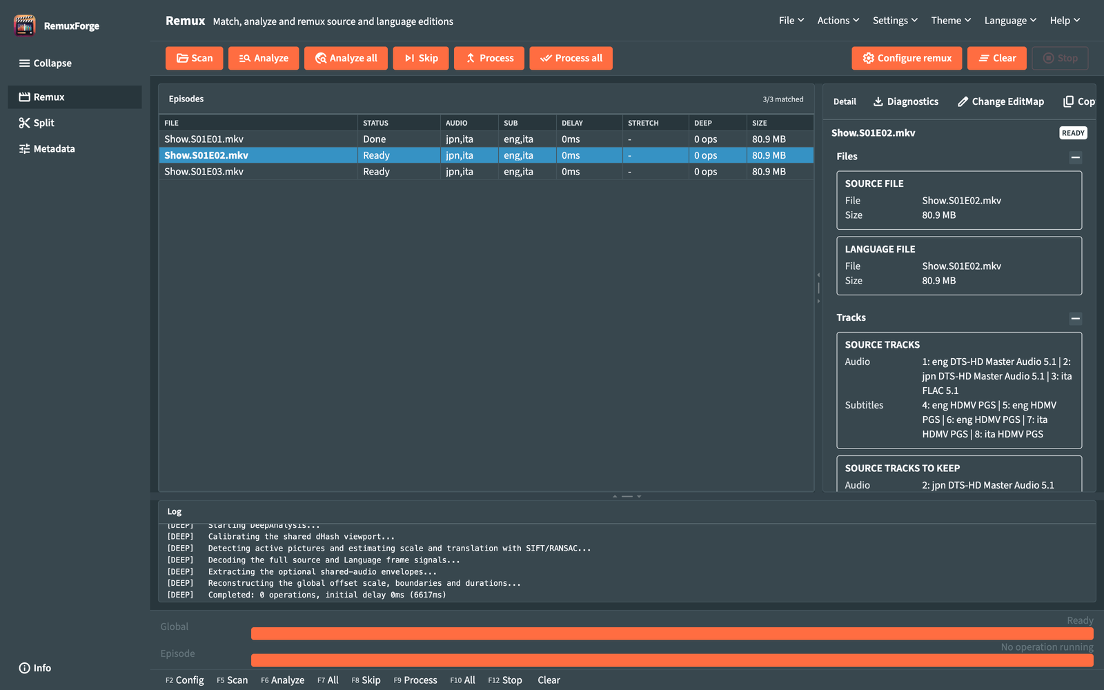 RemuxForge main window