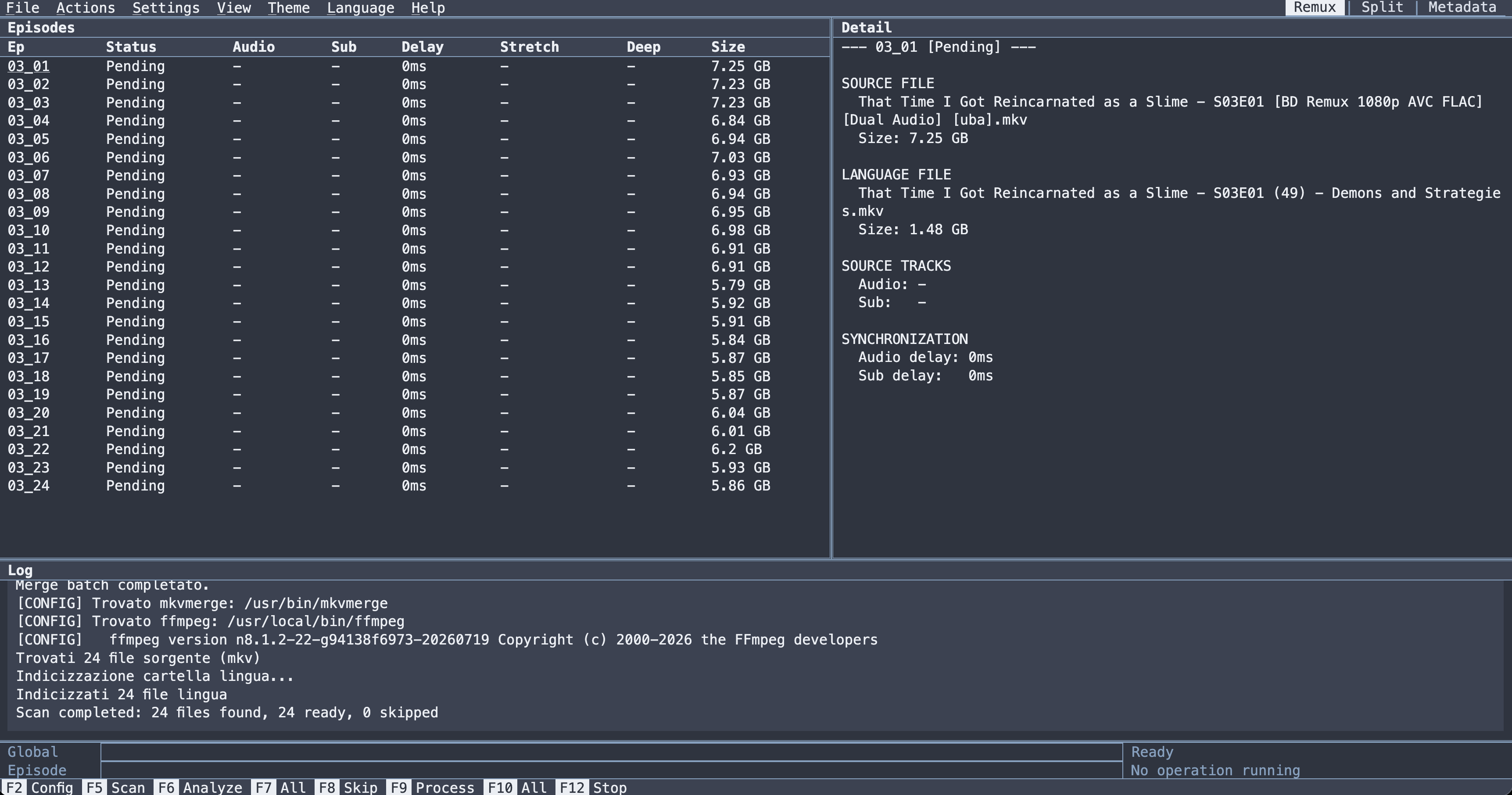 Remux after scan