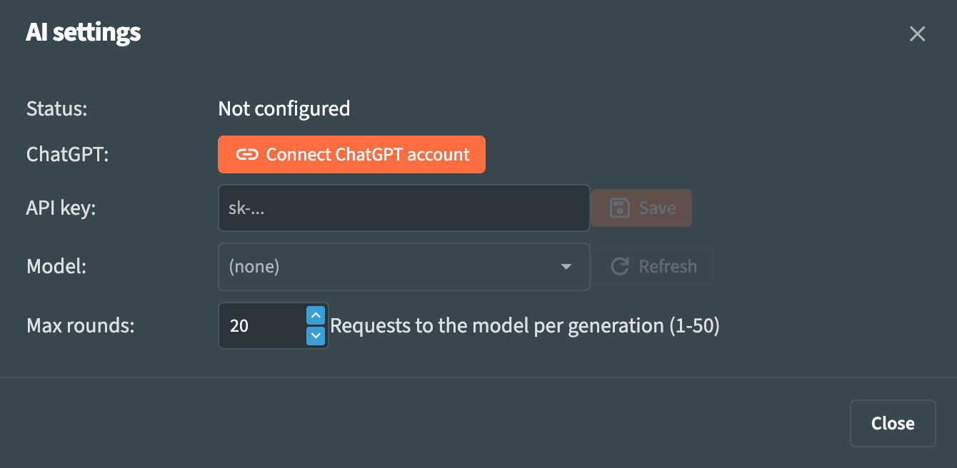 AI settings