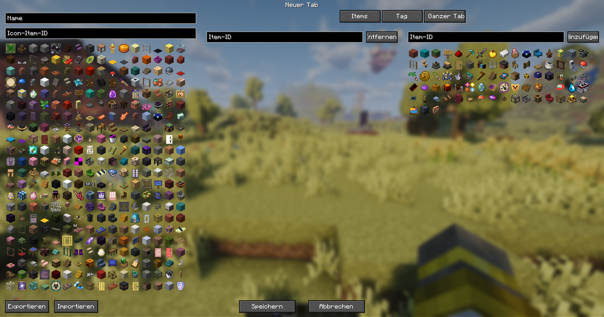 New tab editor