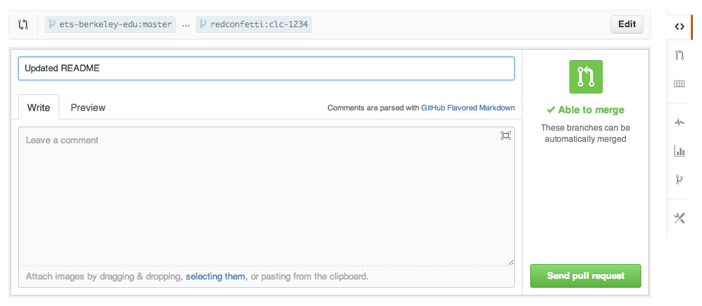 github pull request with title