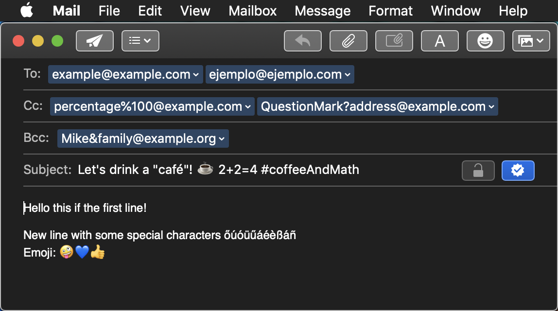 mailto demo: MacOS email client