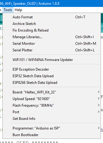 "Heltec ESP32 Settings"