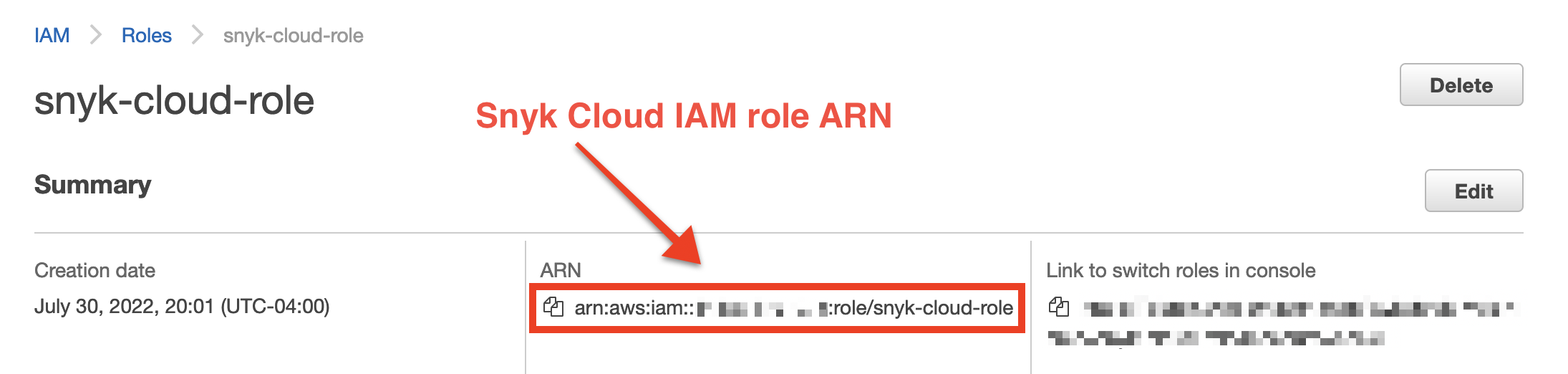 snyk-cloud-console-copy-arn.png