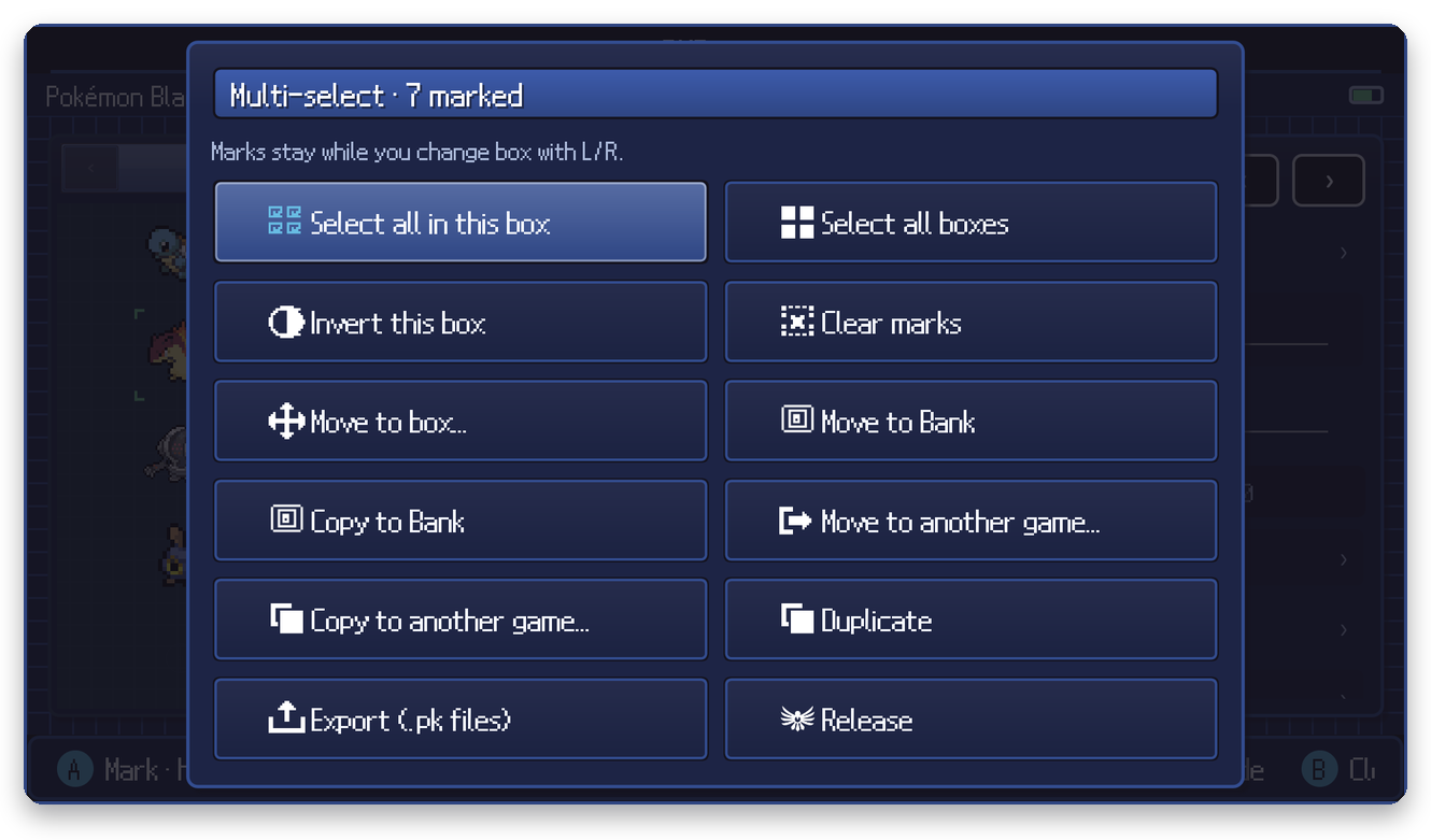 Multi-select actions