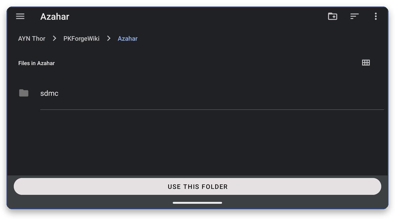 The Azahar user folder