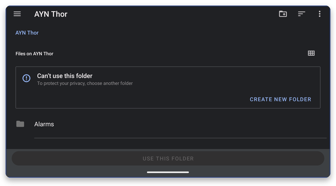 Can't use this folder