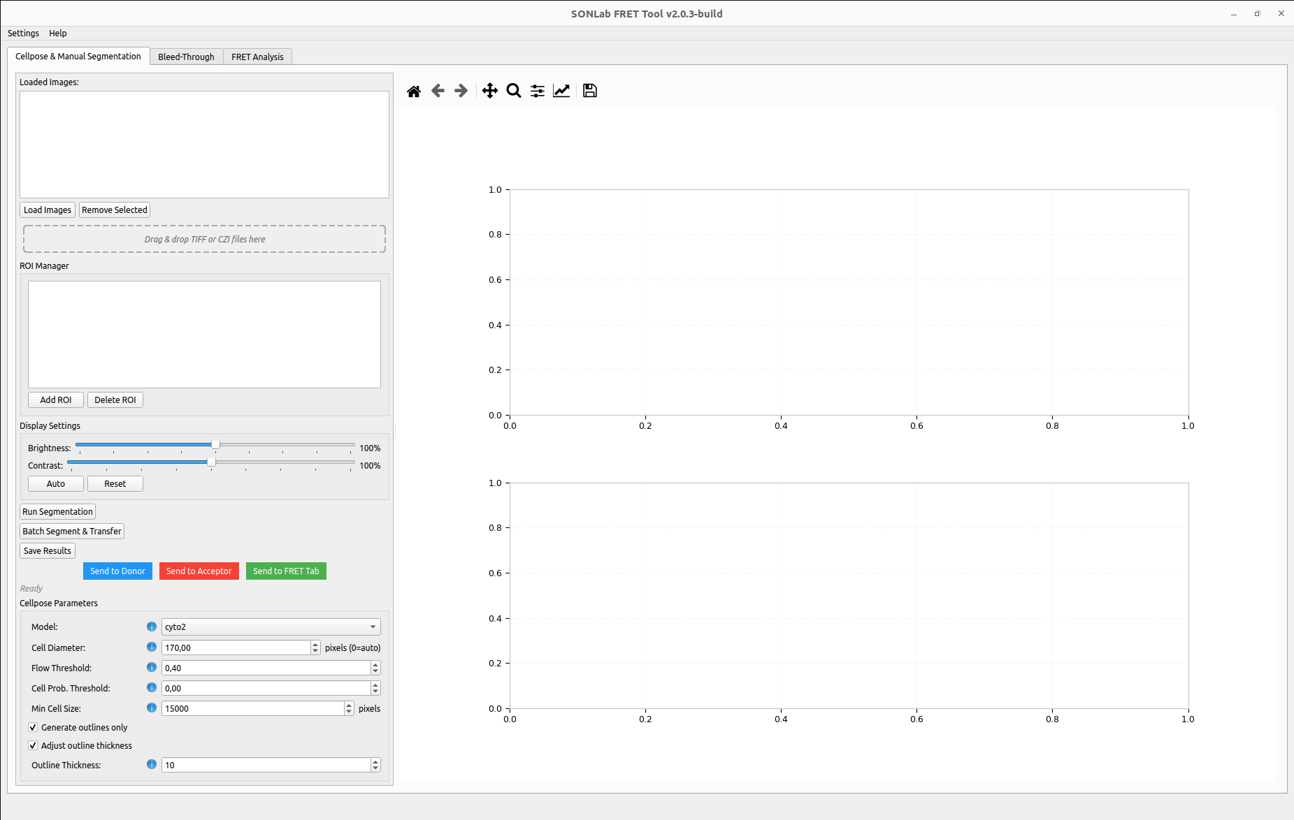 The SONLab FRET Analysis Tool main window
