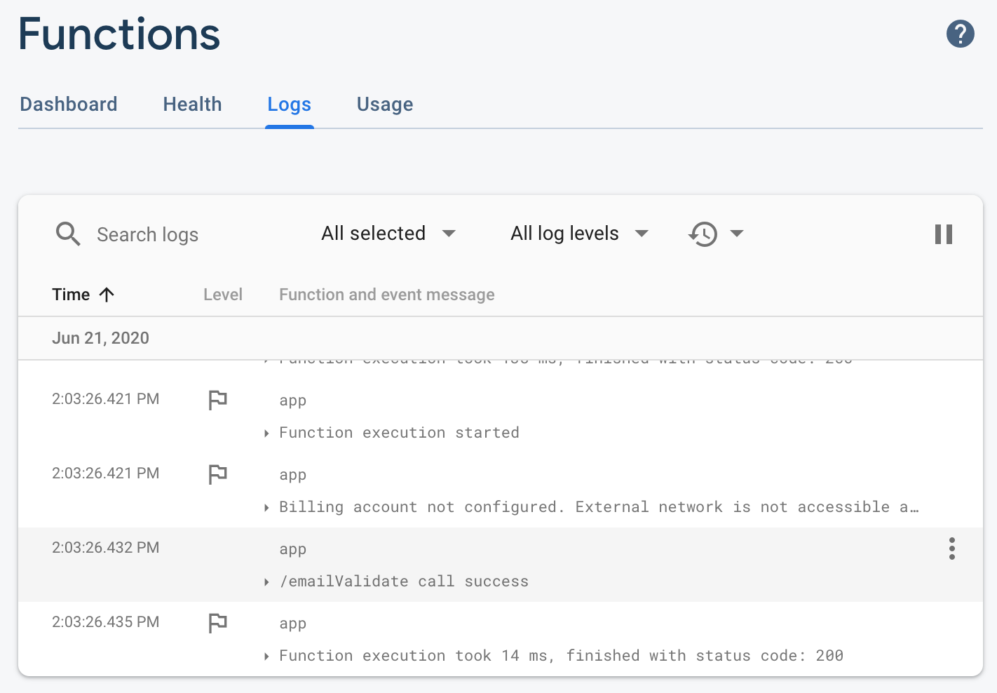 Firebase project type