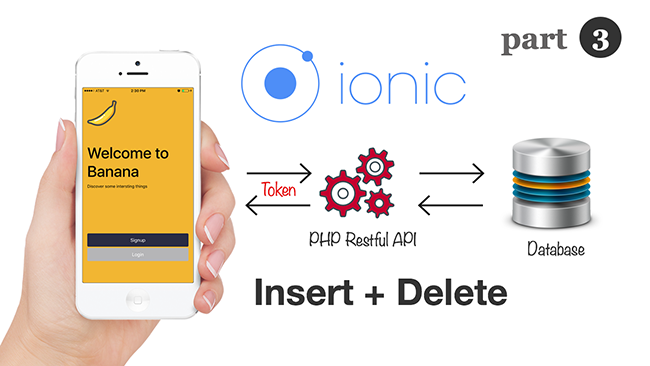 Ionic 3 and Angular 4: Insert and Delete with Token Based Restful API