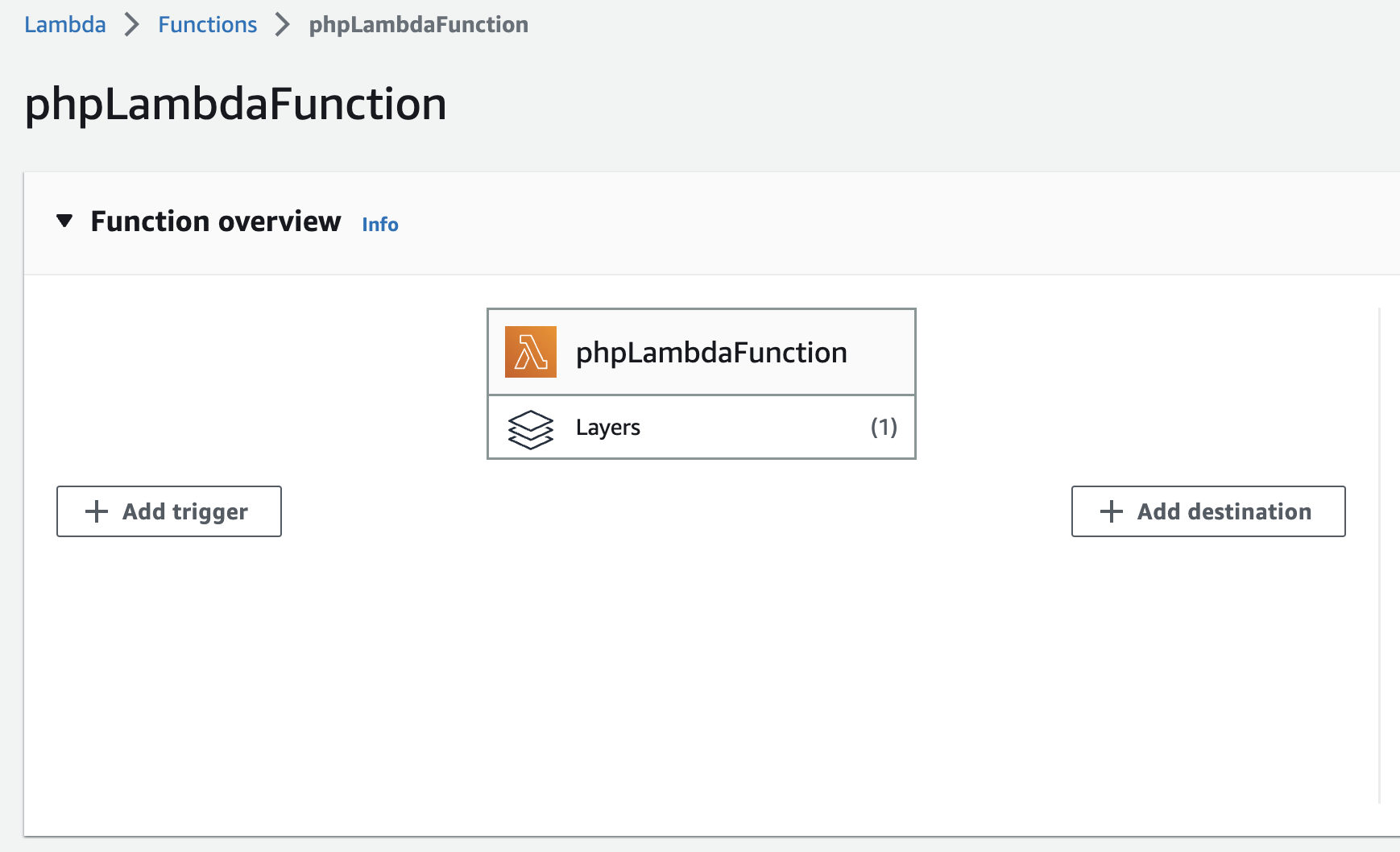 PHP Lambda Function layer update