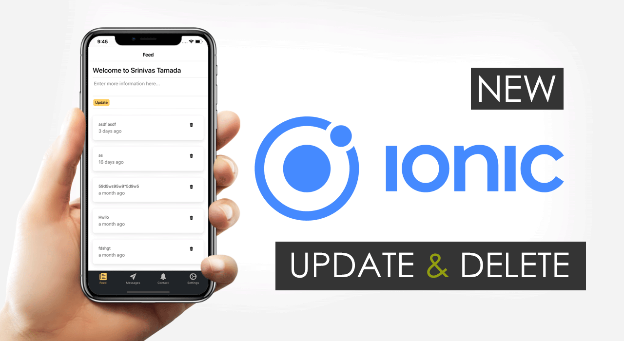 New Ionic 5 Angular 8 Update and Delete Records with RxJS 