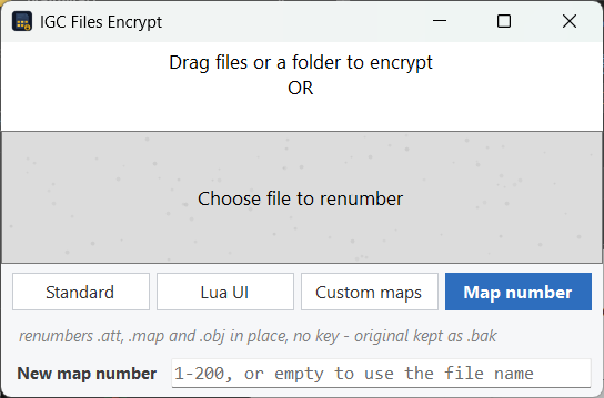 The tool in Map number mode
