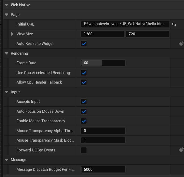 Widget Details 参数总览