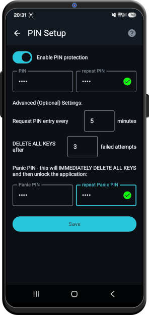 PIN Setup Form