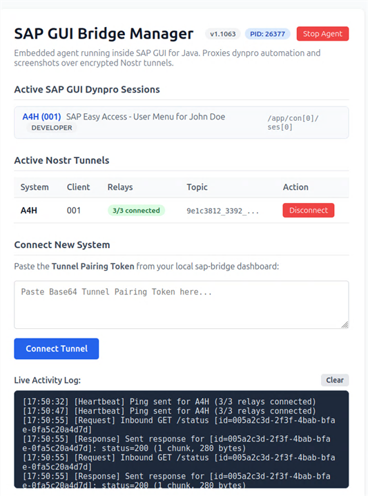 SAP GUI Bridge Manager