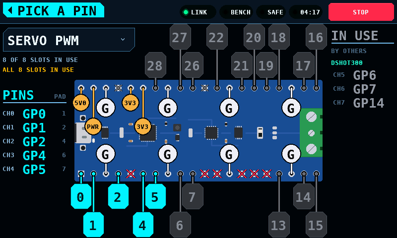 Eight of eight slots in use