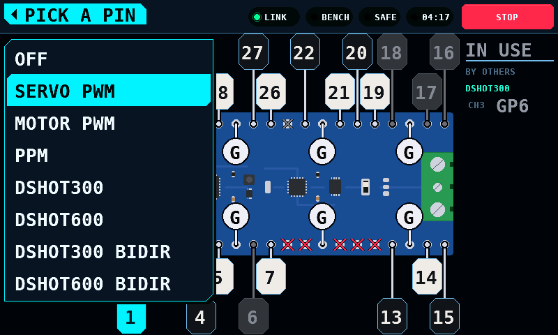 The protocol list on the picker