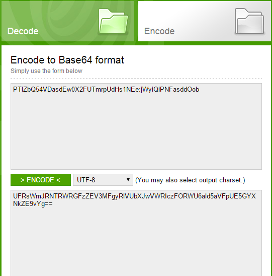 Encode your credentials