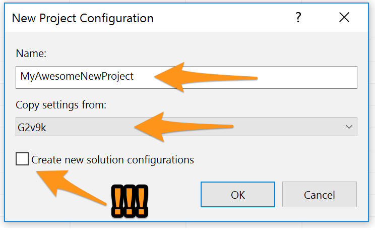 AS7: New Project Configuration Dialog