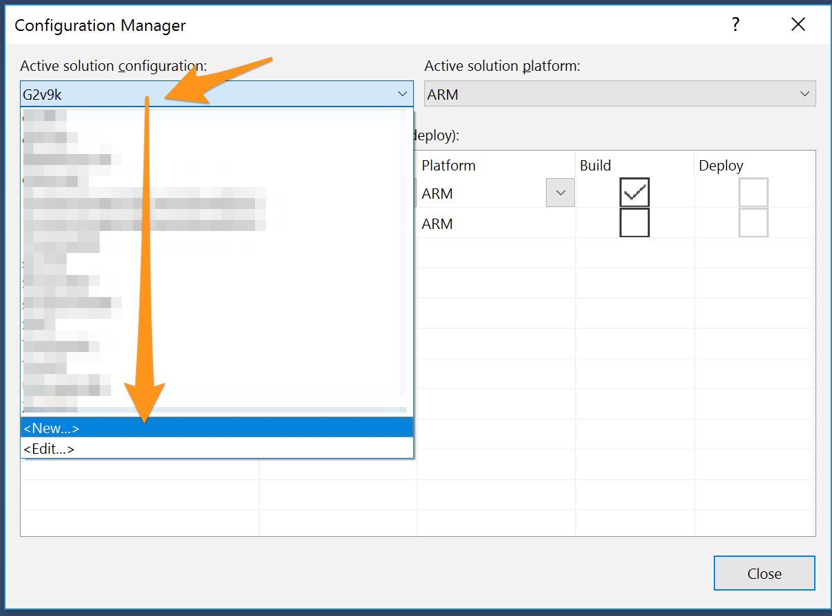 AS7: Choose New under "Active solution configuration"