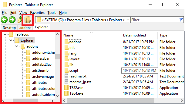 Tree View Tablacus Explorer Add On
