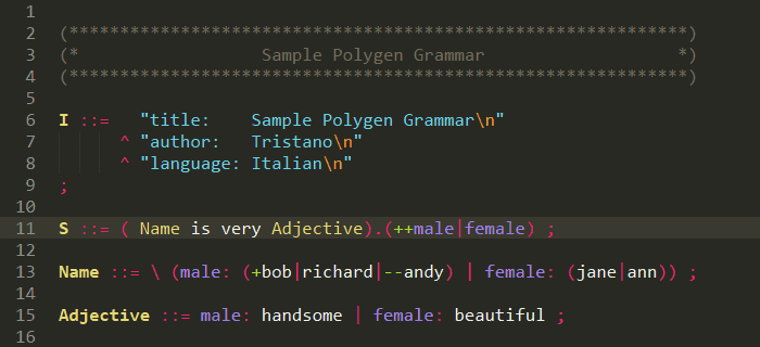 'Polygen Monokai' color scheme screenshot Polygen Monokai