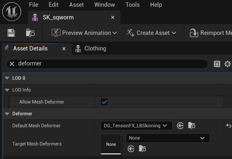 Default Mesh Deformer setting
