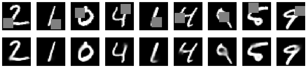 MNIST images with blocks