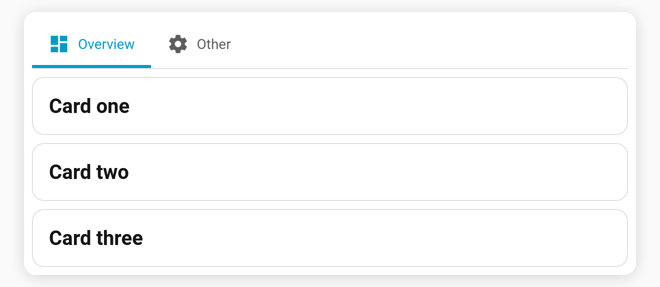 Multiple cards in one tab
