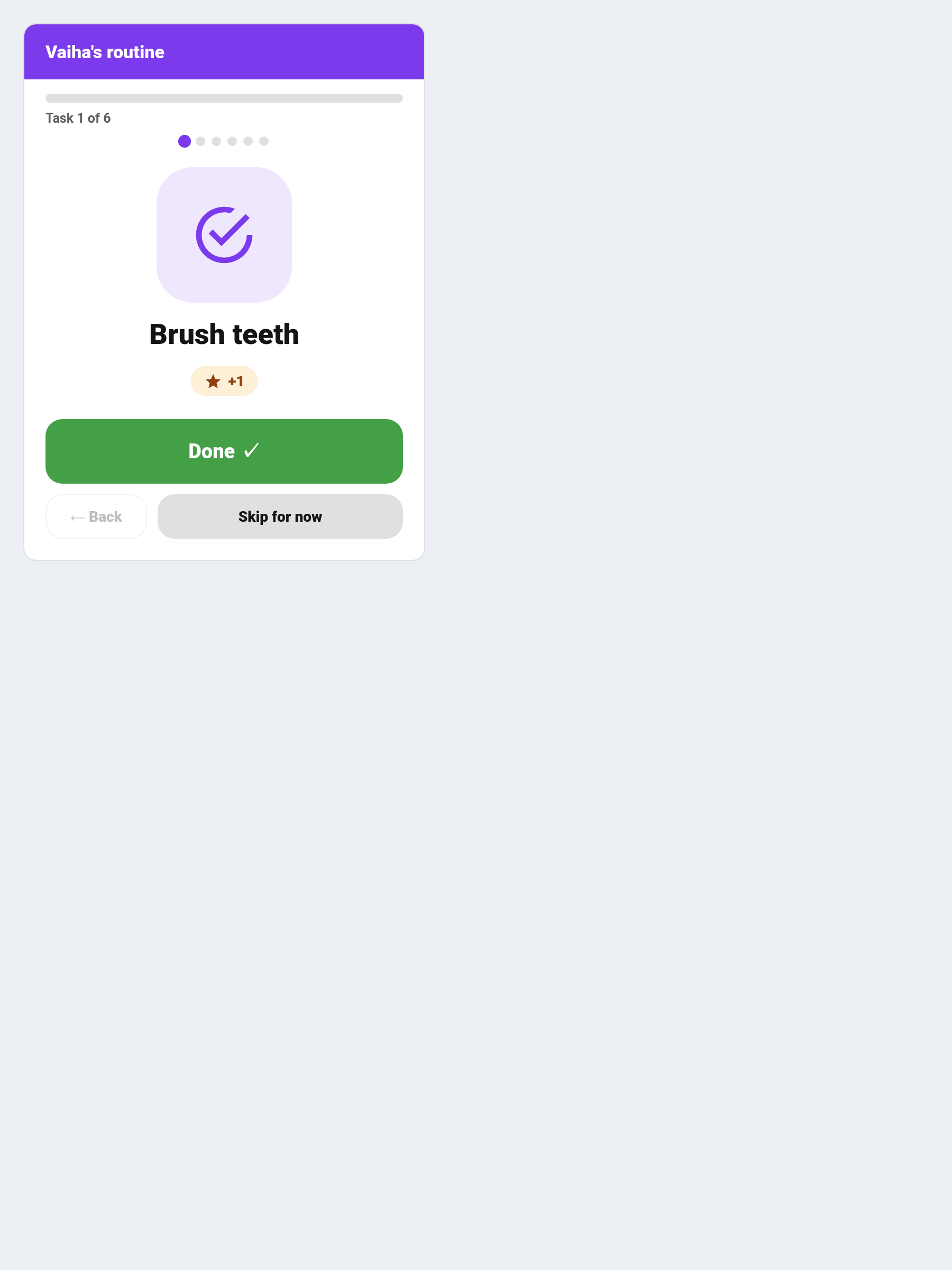 The Routine card