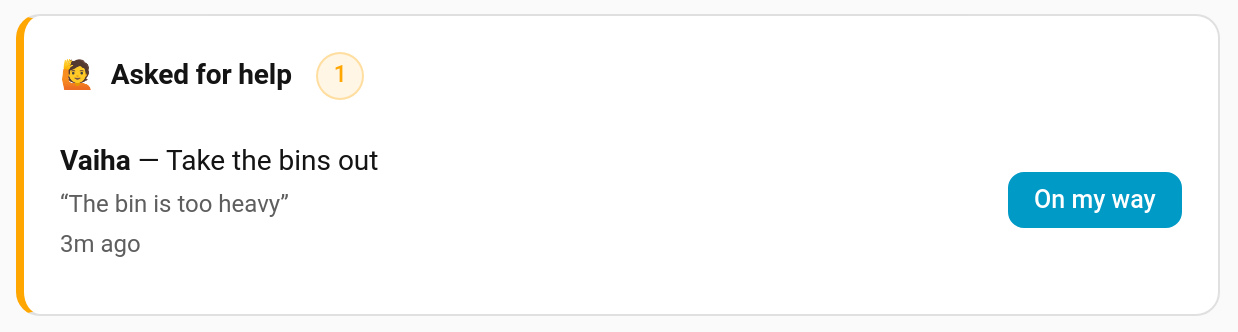 Asked for help on the Today page