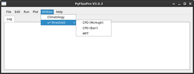 Image of the Utilities menu