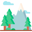 Icon for the plugin showing a stylized scene of a mountain with clouds and trees.