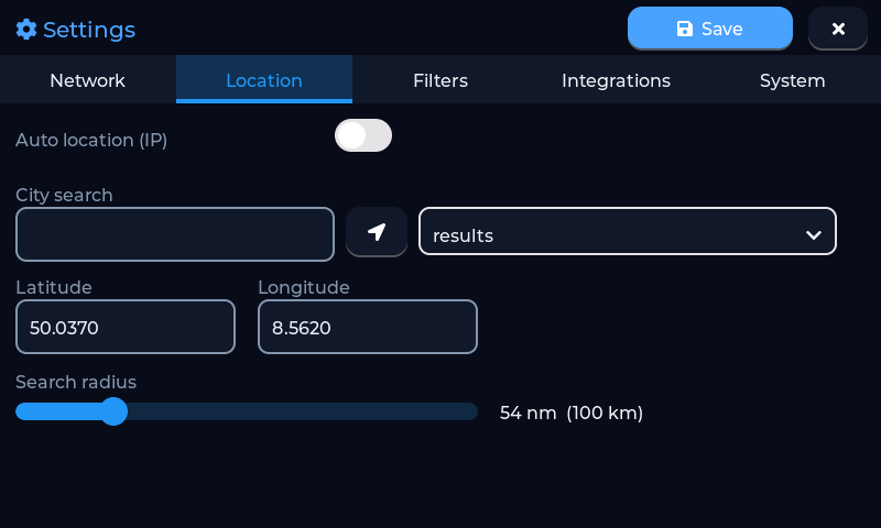 location tab