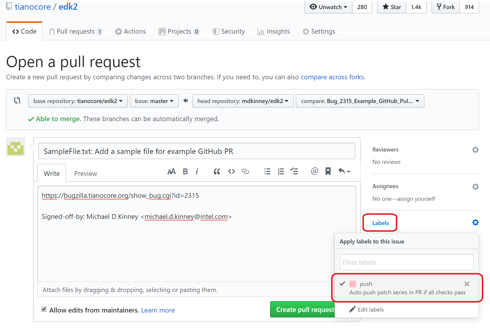 Create GitHub Pull Request Details