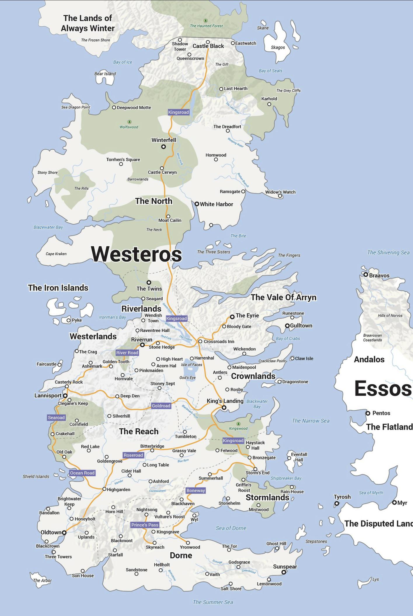 A map of Westeros