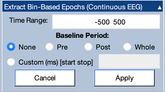 Epoching w/o Baseline Correction