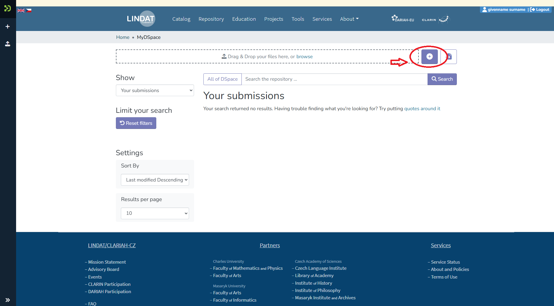 Step 3 - Start a new item from Submissions