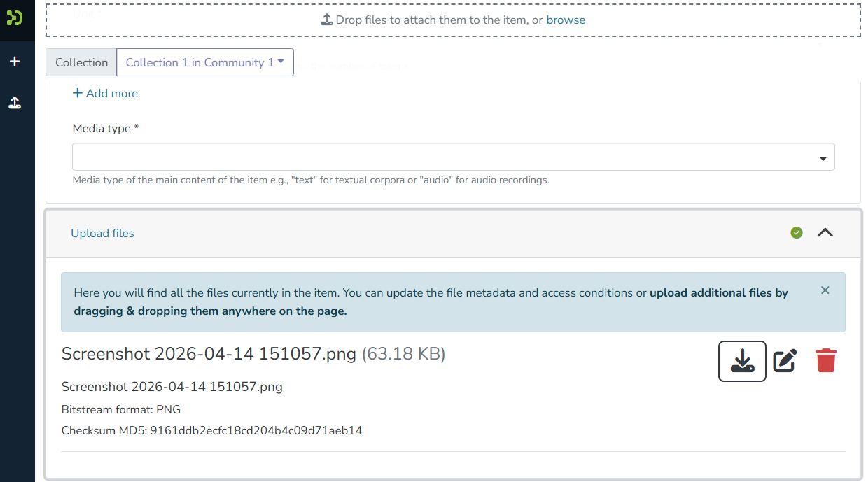 Step 6 - Upload area with file list
