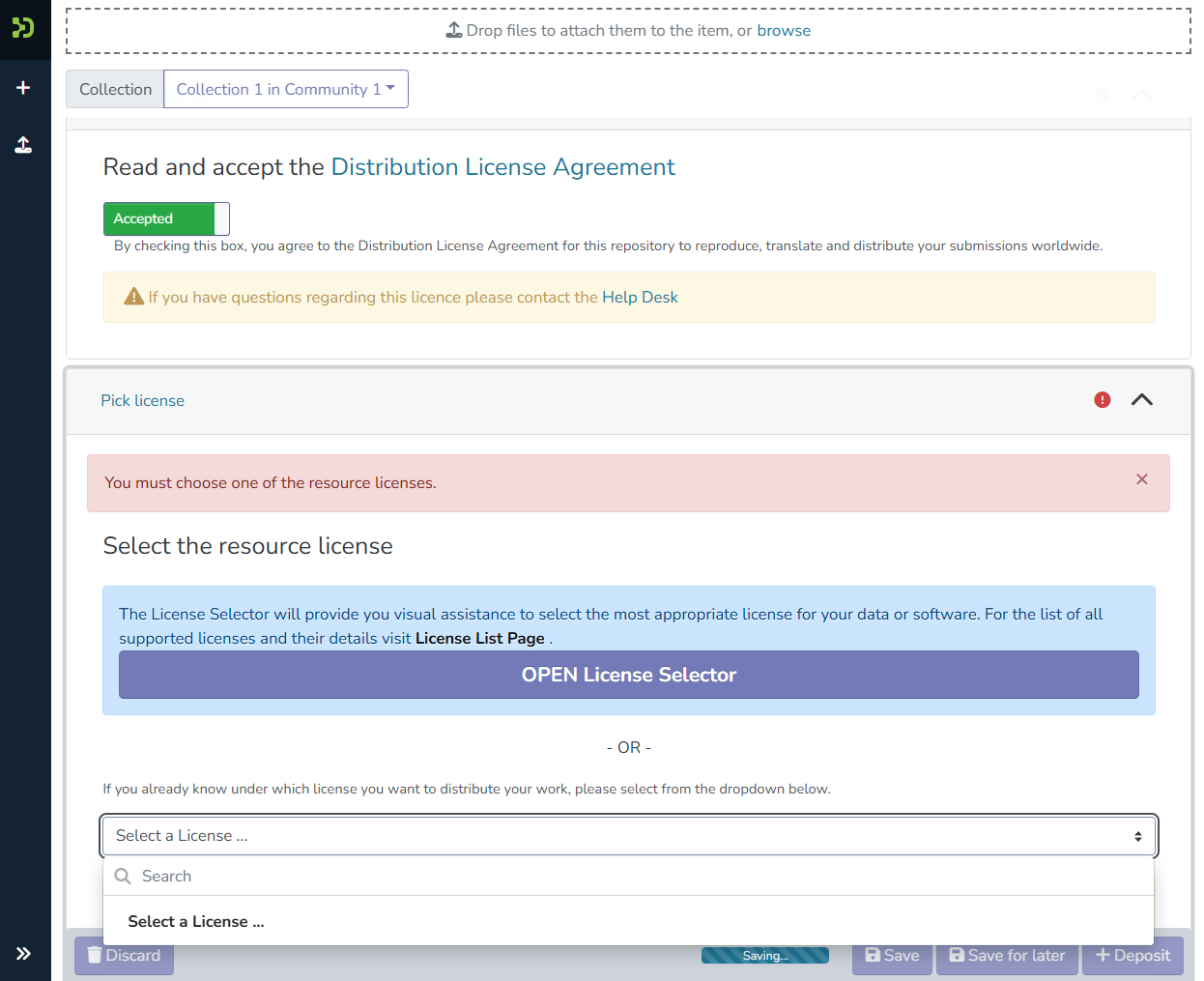 Step 7 - License section