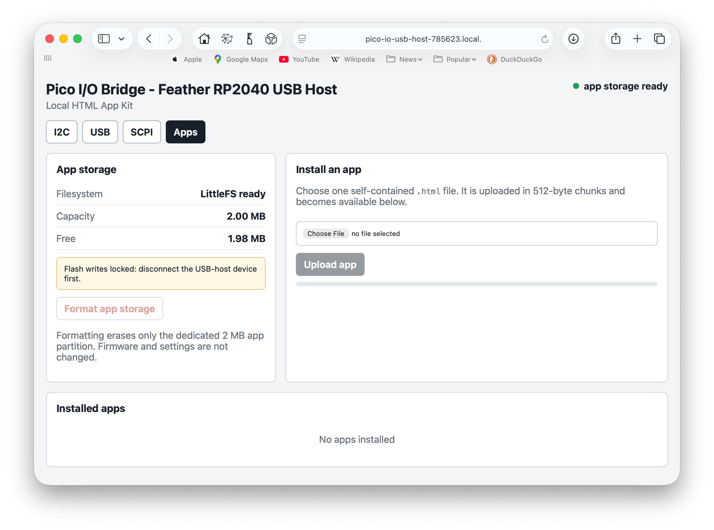 Pico I/O Bridge local HTML App Kit