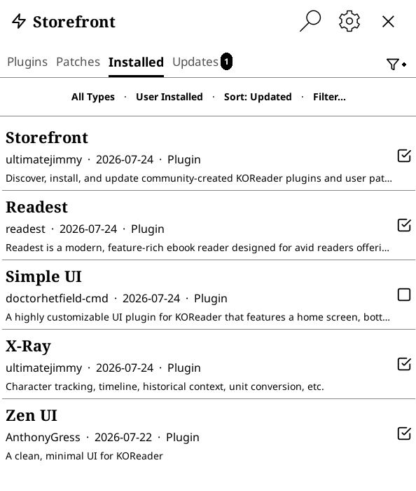 Installed Plugins