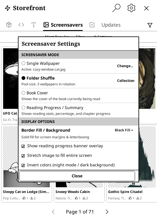 Screensaver Settings