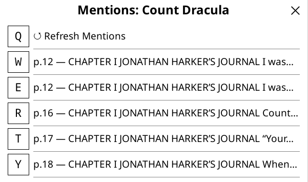 Mentions List