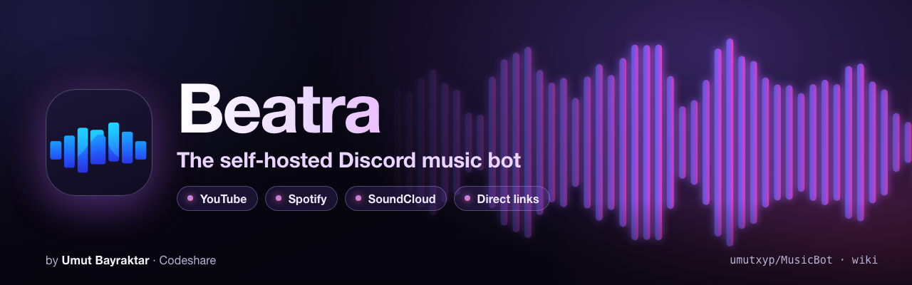 Beatra, the self-hosted Discord music bot